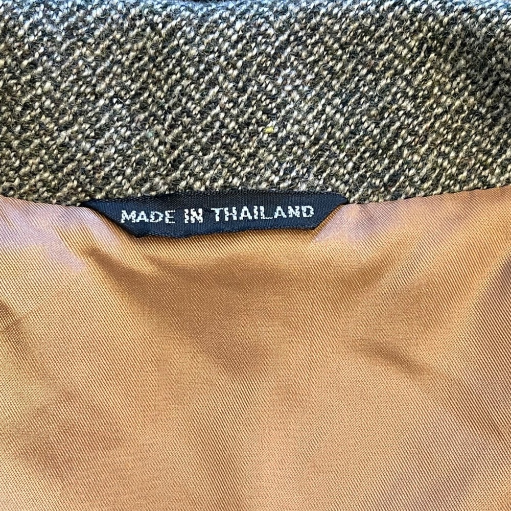 Vintage Banana Republic Mens Herringbone Wool Blazer Elbow Patches Brown Medium - Picture 4 of 11
